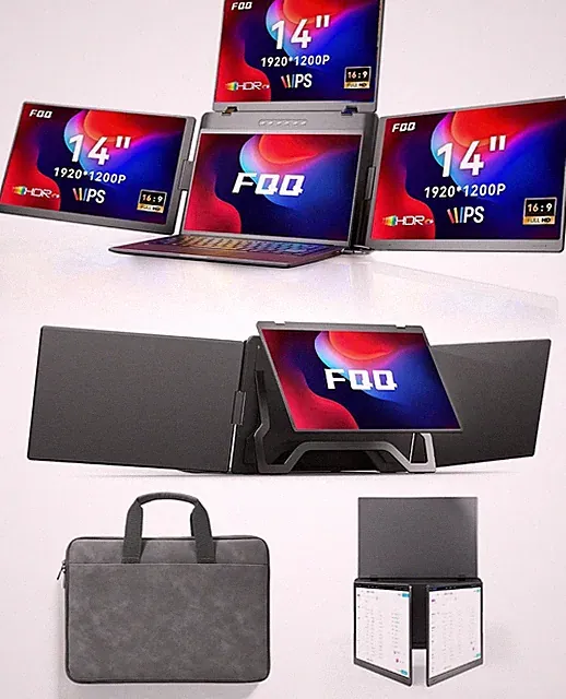 FQQ S780 Pro 14" Triple Screen Laptop Extender – Open Box / Excellent Condition