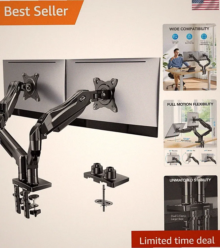Fully Adjustable Gaming Monitor Stand for 13-32" Screens - Tilt & Swivel