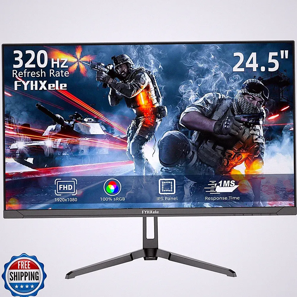 FYHXele 24.5 Inch Gaming Monitor 320Hz, FHD 1920x1080 Computer Mo