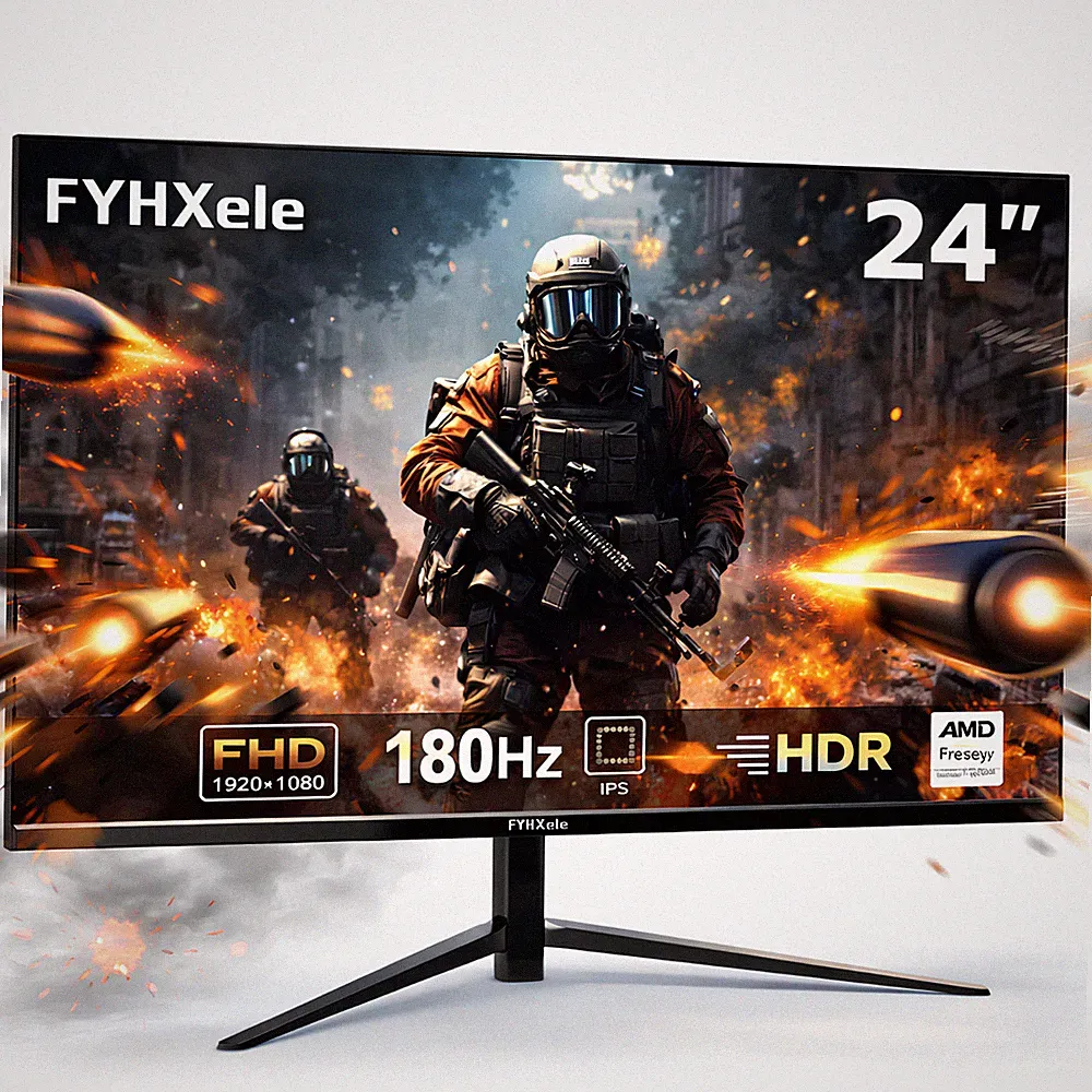 FYHXele 24" Gaming Monitor 180Hz 1ms IPS FHD 1080P G-Sync Compatible HDR10