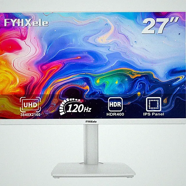 FYHXele 27 inch 4K Gaming Monitor, UHD 3840x2160 Fast IPS Panel white