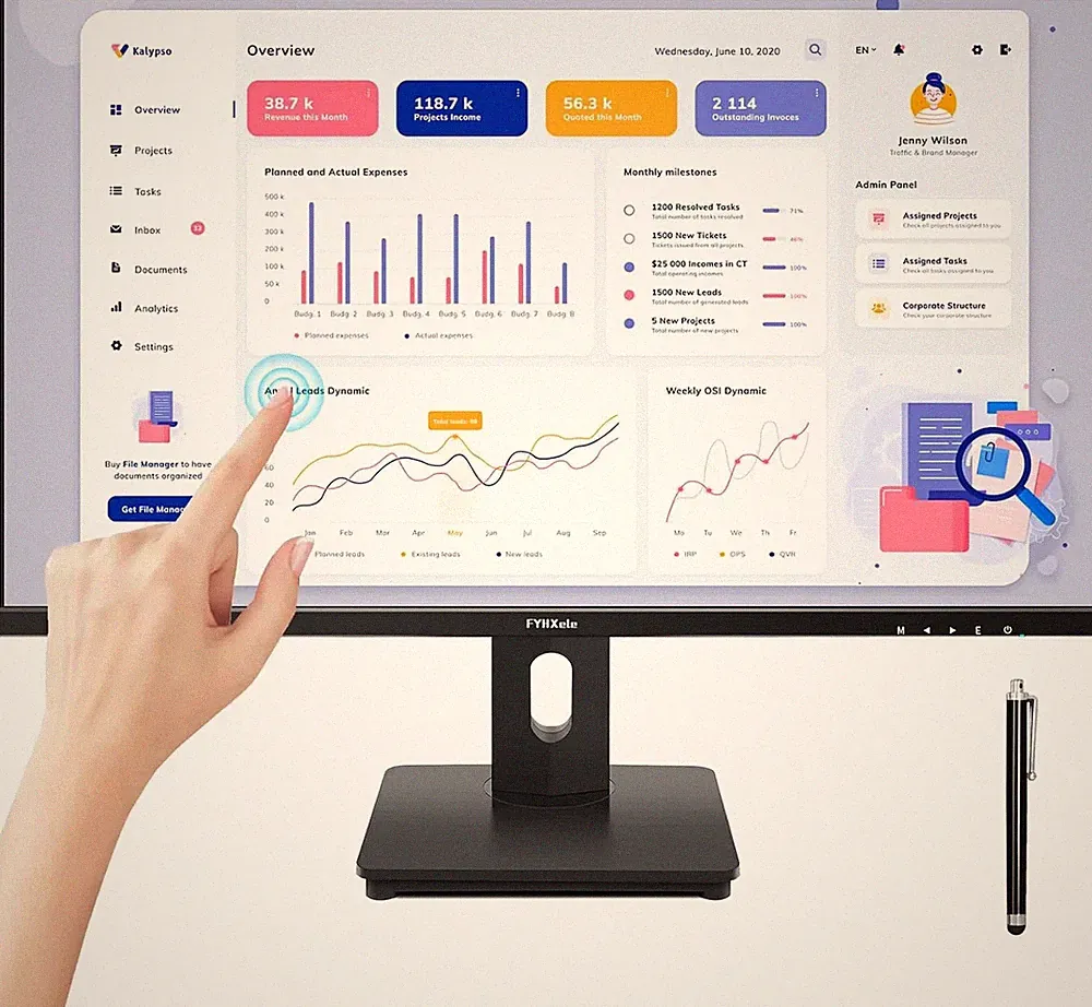 FYHXele 27 Inch Touchscreen Monitor, IPS FHD 1080P Touch PC Display #2881B Y3