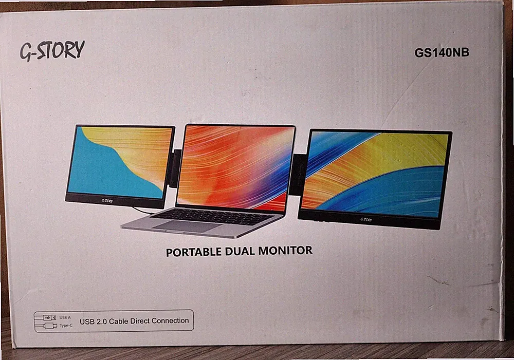 G-STORY GS140NB 14" FHD 1080P Dual Laptop Screen Extender Triple Monitor