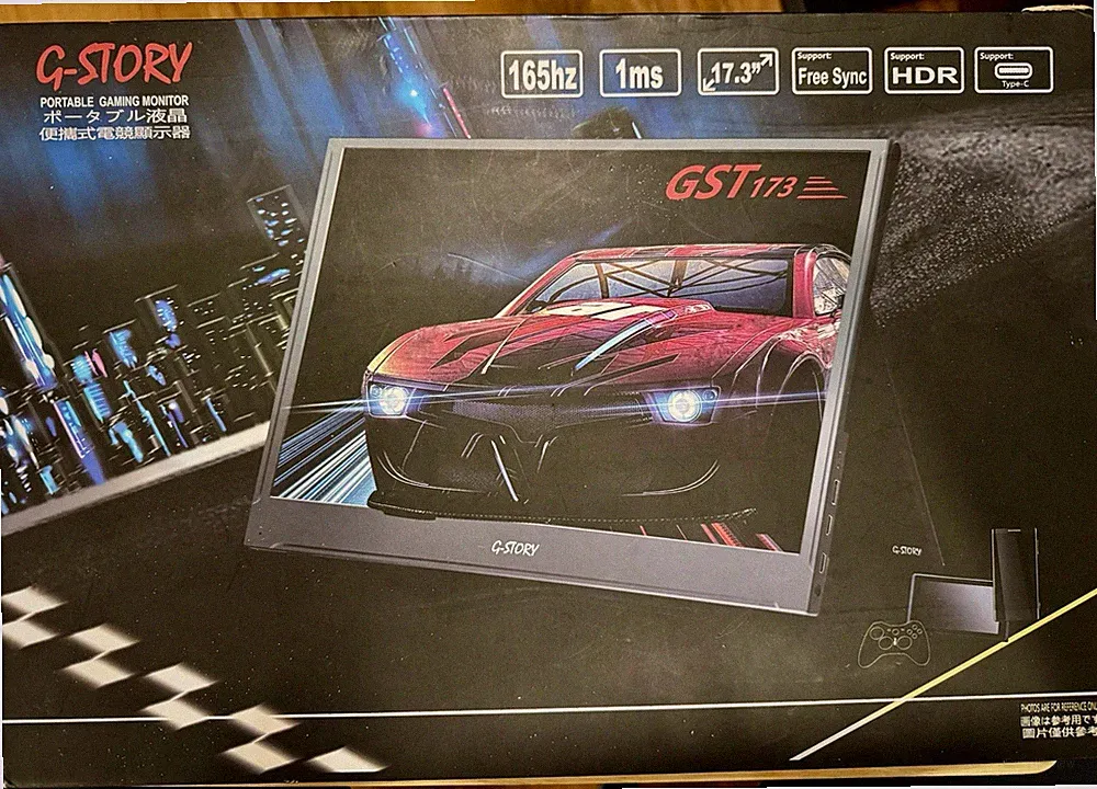 G-STORY GST173 17.3in Portable Gaming Monitor 165Hz 1ms FreeSync HDR USB-C