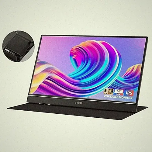 G-STORY Portable Monitor 14" FHD 1080P IPS USB-C,USB-A Laptop Monitor GS140H0