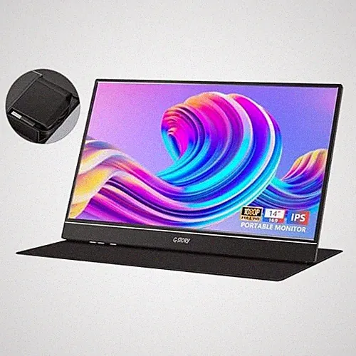 G-STORY Portable Monitor 14" FHD 1080P IPS USB-C,USB-A Laptop Monitor GS140H0