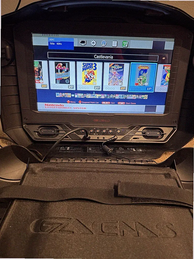 GAEMS Portable HDMI Gaming 15.5” Monitor Case Multi-Platform Black Power Cord