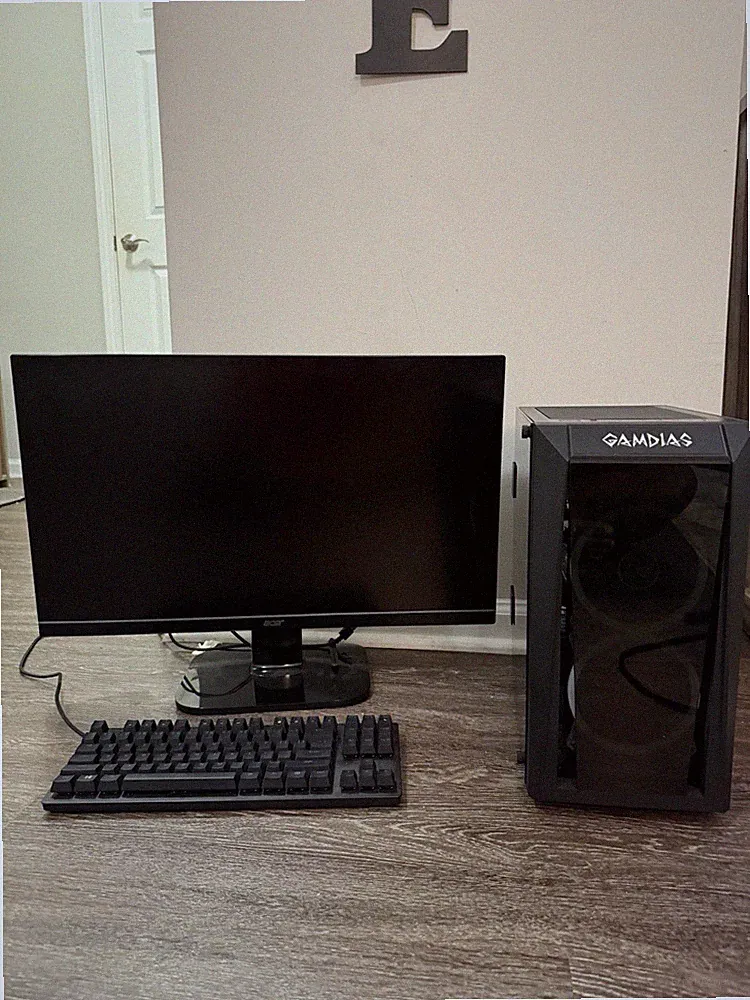 Gamdias TALOS E1 + Monitor + Razer Huntsman Keyboard Bundle