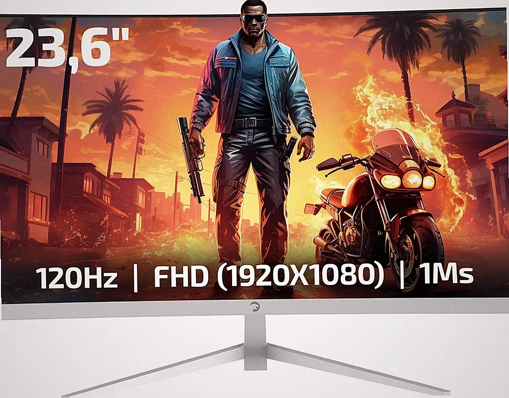 Gamepower F10 23.6 Inch Curved 120Hz 1ms Dual Speakers Gaming White Monitor