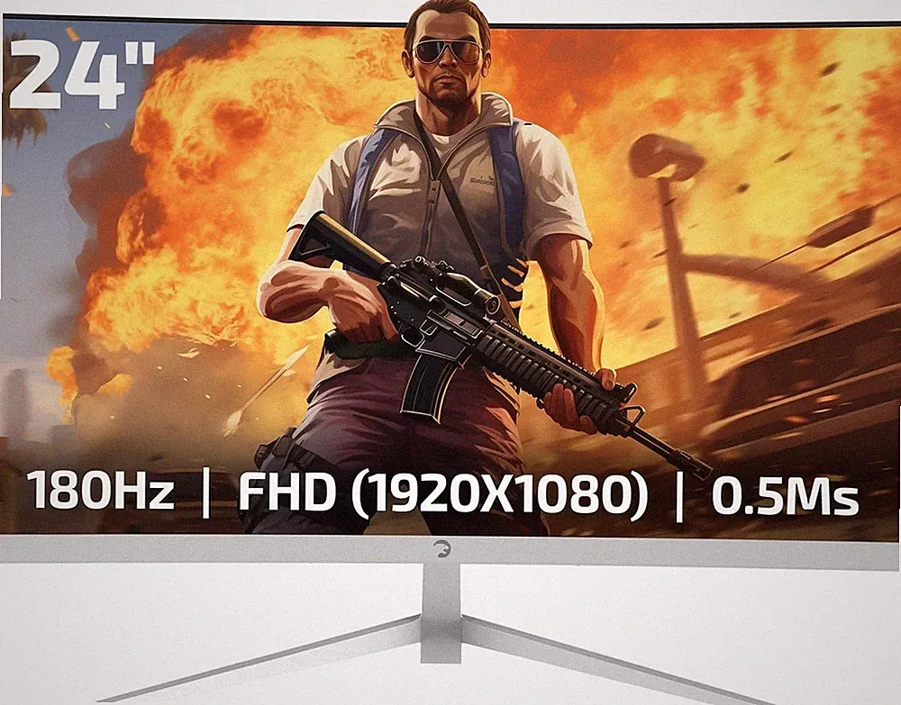 GAMEPOWER T40 23.6 Inch Curved White Gaming Monitor, 180Hz 1080p, 0.5ms