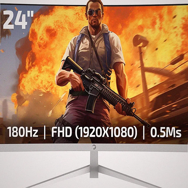 Gamepower T40 23.6 Inch Curved White Gaming Monitor 180Hz 1080P Display 0.5Ms