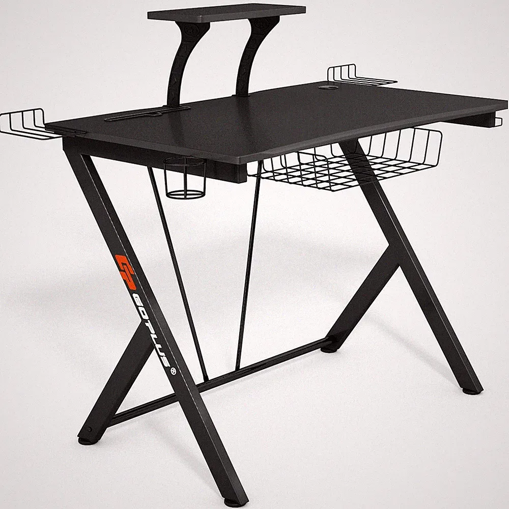 Gaming Desk Computer Desk PC Table Workstation with Headphone Hook & Cup Holder
