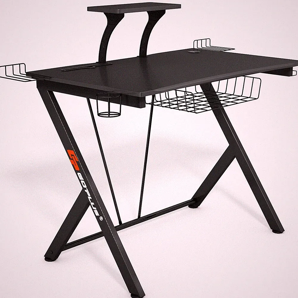 Gaming Desk Computer Desk PC Table Workstation with Headphone Hook & Cup Holder