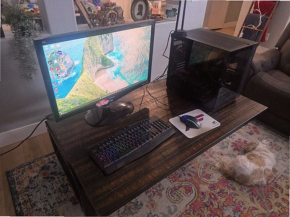 Gaming Desktop with Monitor, Keyboard, Mouse, Built-in Wi-Fi