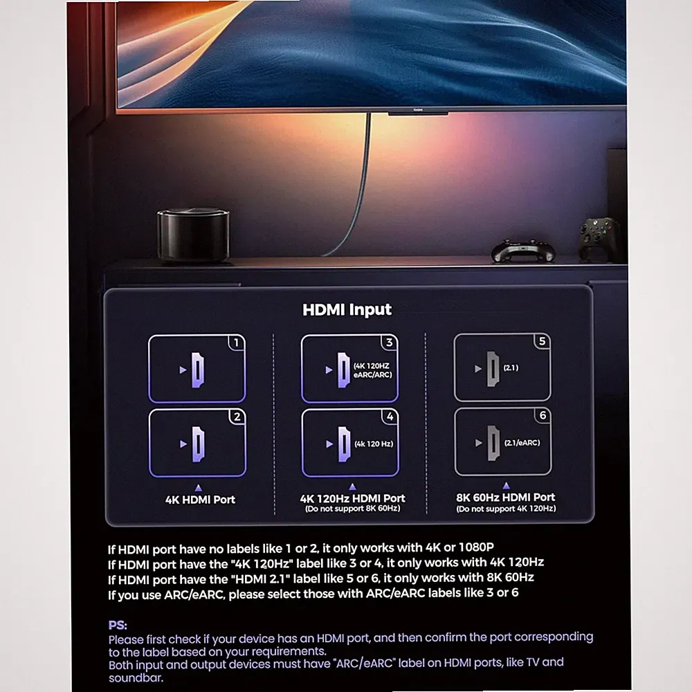 Gaming Excellence HDMI 2.1 Cable 10FT - 120Hz/144Hz Support