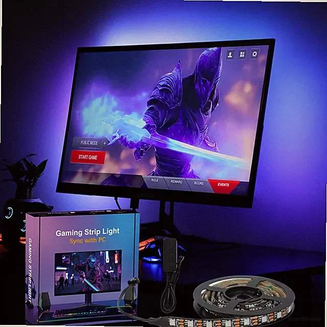 Gaming Lighting Sync PC Backlight 16 Million Color USB Powered RGB IC LED PC...