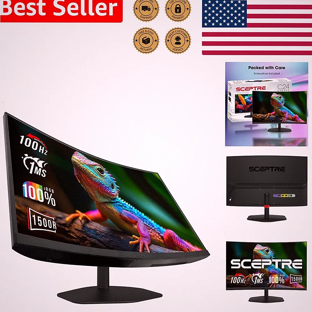 Gaming Monitor 100Hz 1ms 1080p Curved HDMI DisplayPort FreeSync