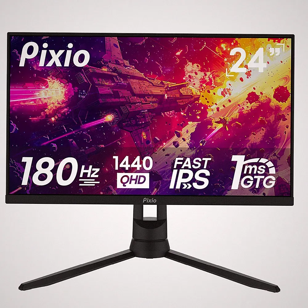 Gaming Monitor 24 180Hz QHD 1440p 1ms IPS Pixio PX24QPRO inch Refresh Rate Fast