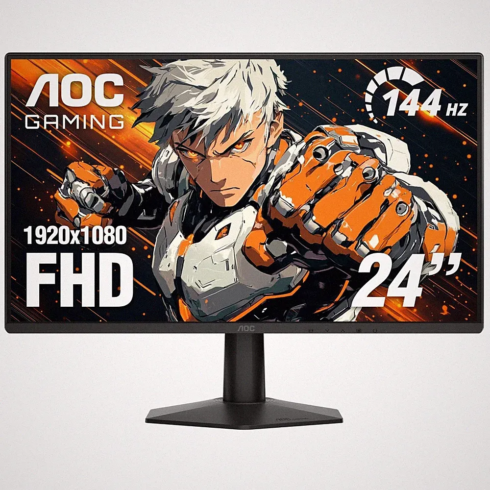 Gaming Monitor 24 1920x1080 144Hz IPS Panel Full HD AOC 24G51F Black inch Ready