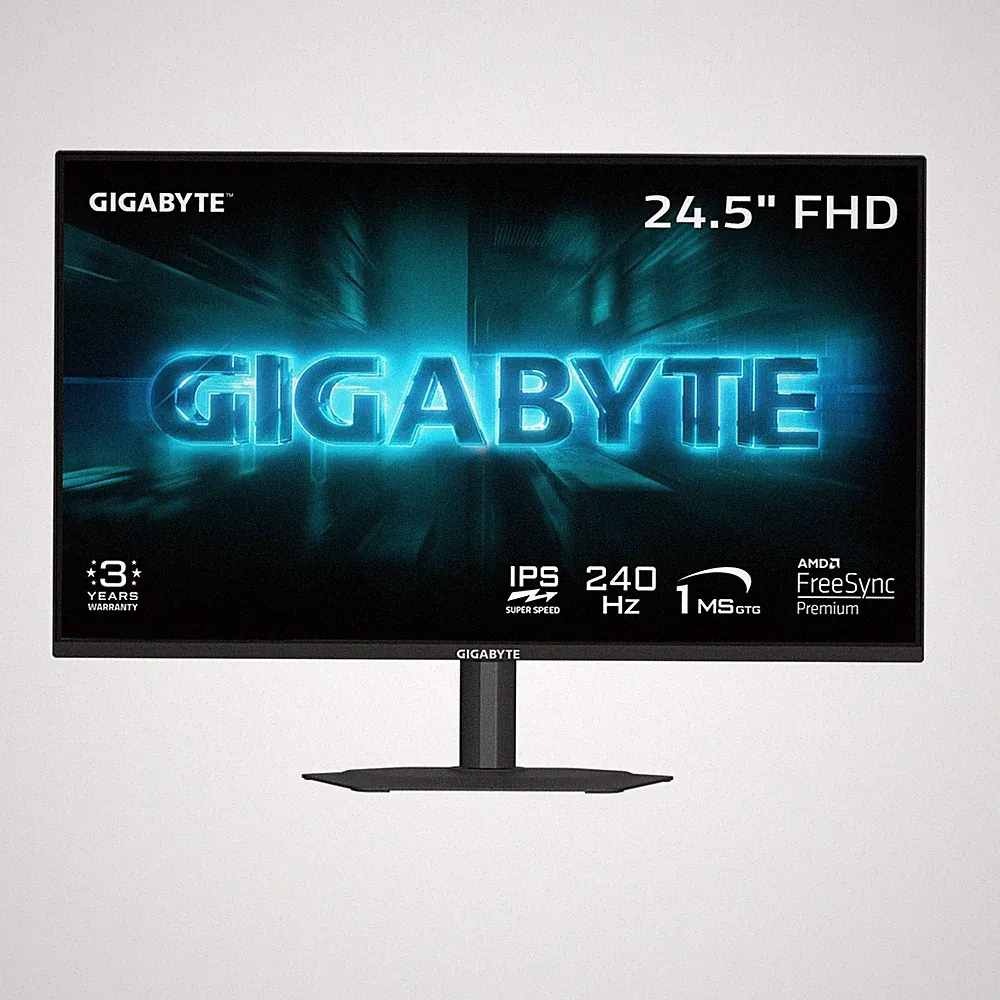 Gaming Monitor 24.5 FHD IPS 240Hz SuperSpeed GIGABYTE G25F2A computer desktop
