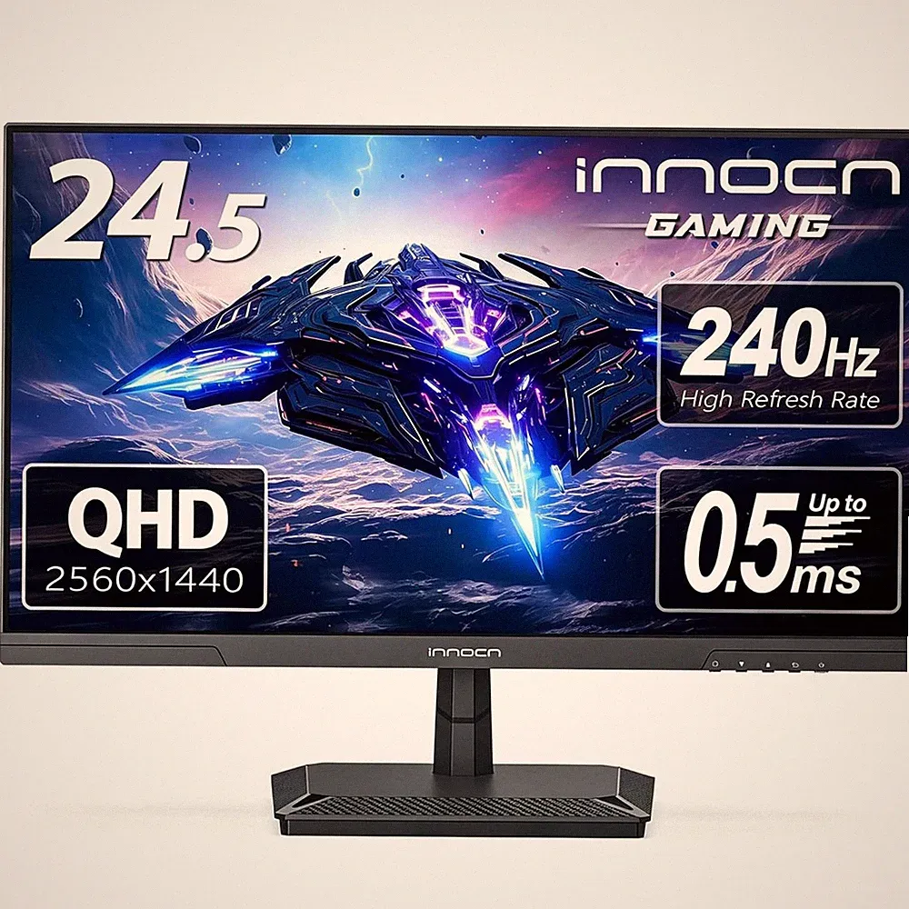 Gaming Monitor 24.5 Inch 1440P 240Hz QHD IPS HDMI DisplayPort INNOCN Desktop