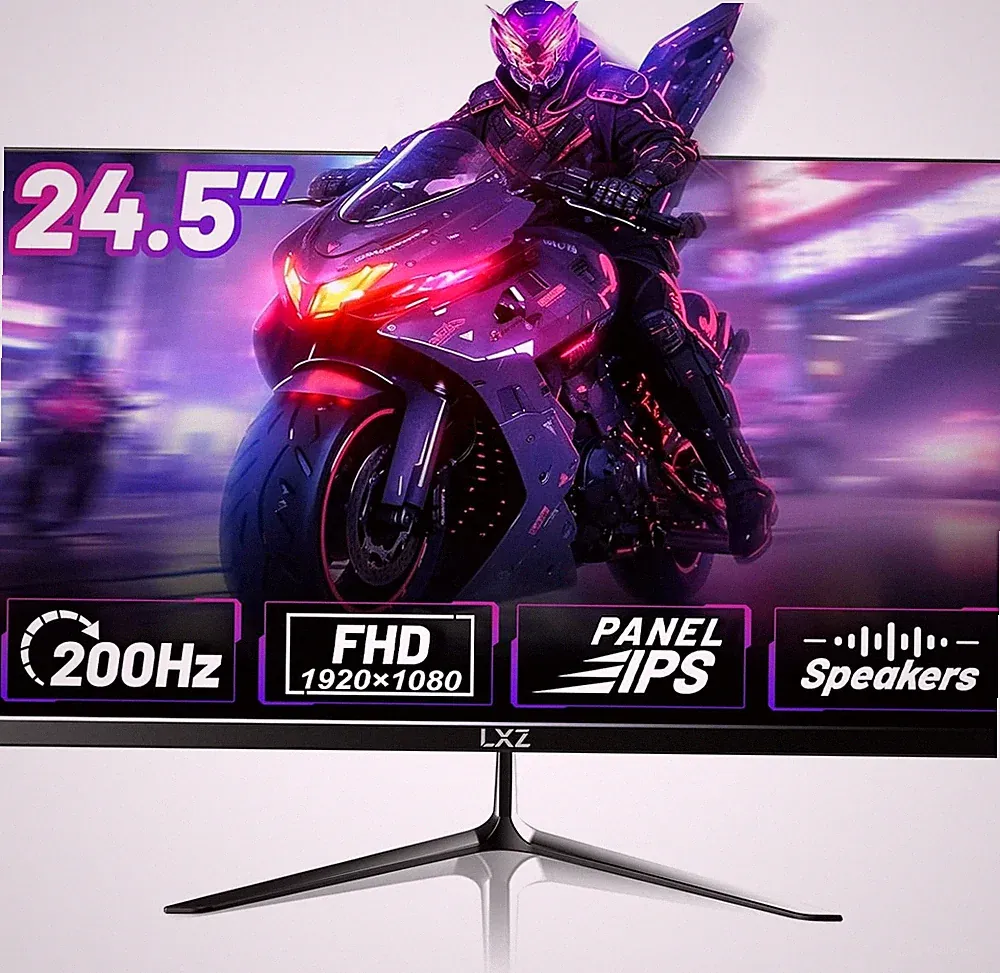 Gaming Monitor 24.5 Inch, 200Hz Monitor FHD 1080P Frameless IPS Display with Eye