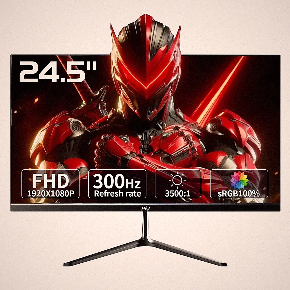 Gaming Monitor 24.5 Inch FHD 1080p 300Hz HDMI DP Black PIJ003A Built-in Speakers