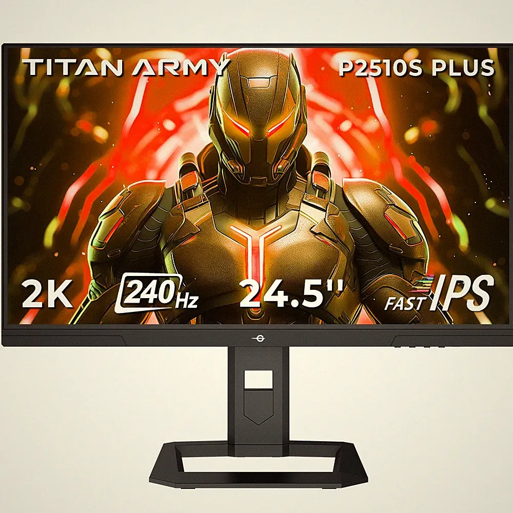Gaming Monitor 24.5in,2560*1440,240Hz QHD,1000:1 Monitors TITAN ARMY P2510S PLUS