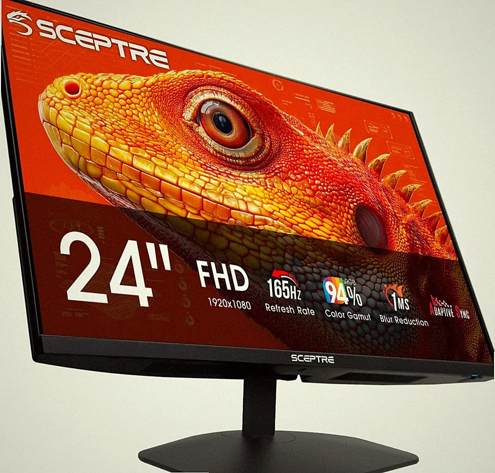 Gaming Monitor 24 Inch 165Hz DisplayPort HDMI Speakers Machine Black Sceptre