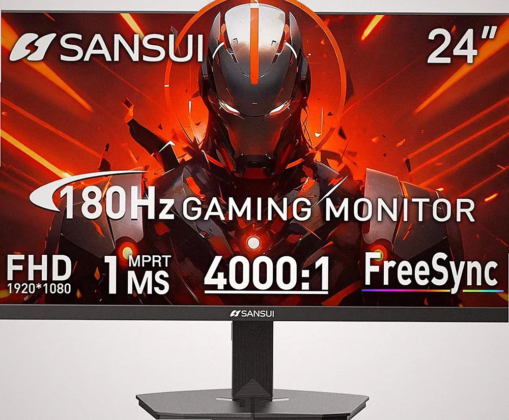 Gaming Monitor, 24 Inch 180Hz, FHD 1080P 1Ms 110% Srgb Computer Monitor, HDMI DP
