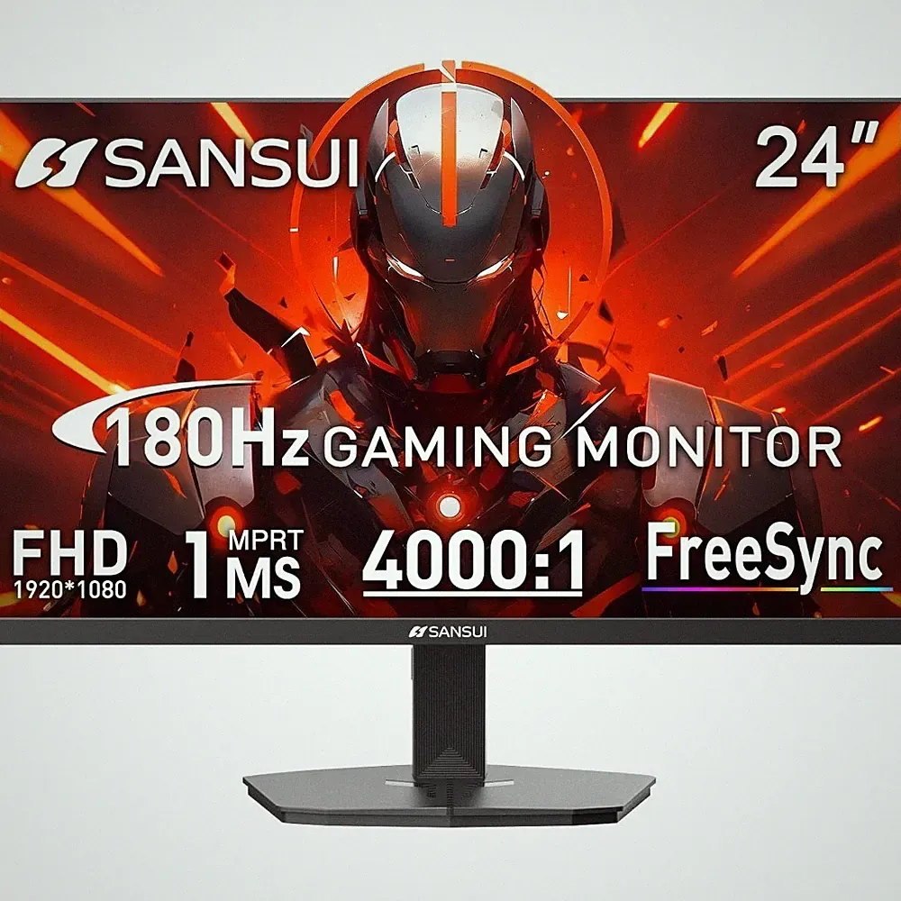 Gaming Monitor 24 Inch 180Hz FHD 1080P 1ms IPS Display 110% sRGB DP Ports