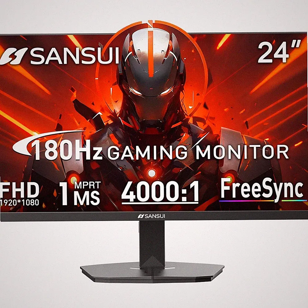 Gaming Monitor 24 Inch FHD 180Hz 1ms FreeSync HDR Eye Care HDMI DP VESA