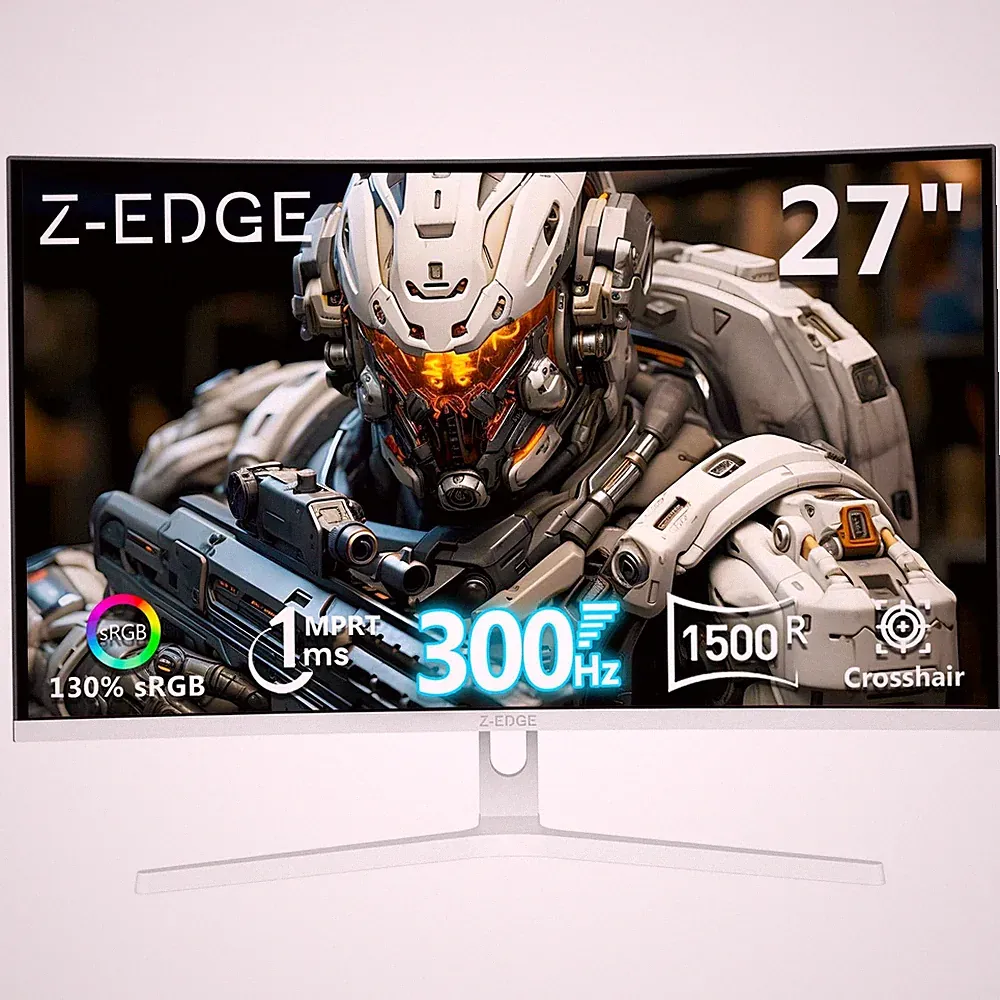 Gaming Monitor 27 Curved FHD 1080P 300Hz 1ms UG27H White Z-EDGE inch MPRT