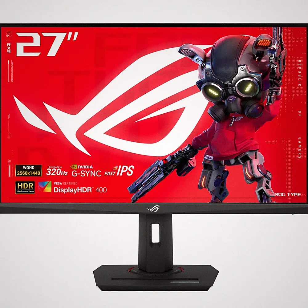Gaming Monitor 27 Inch 1440p 320Hz USB C ASUS ROG XG27ACMS Black LED