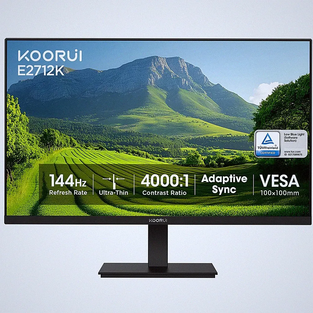 Gaming Monitor 27 Inch 144Hz VA Display FreeSync 1080P Black E2712K KOORUI 40001