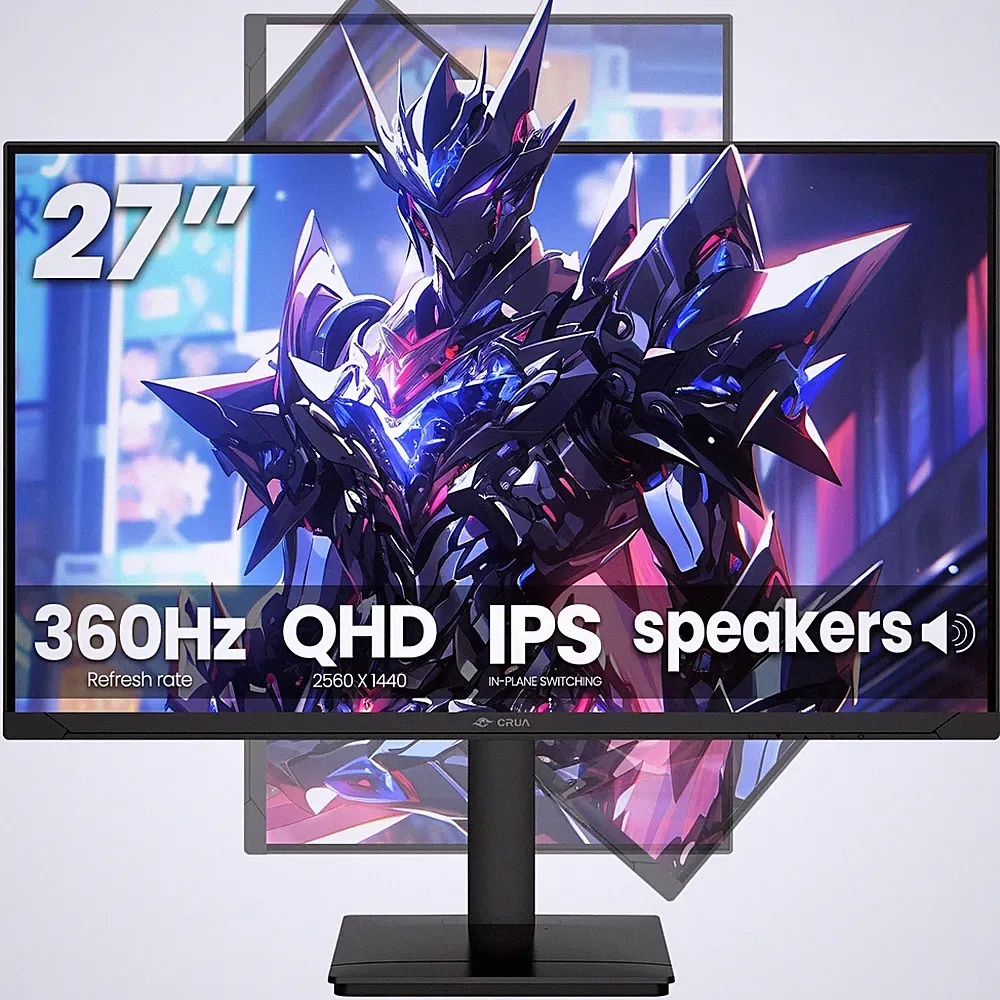 Gaming Monitor 27 Inch 360Hz QHD IPS Height Adjustable Black CR270QW CRUA Stand