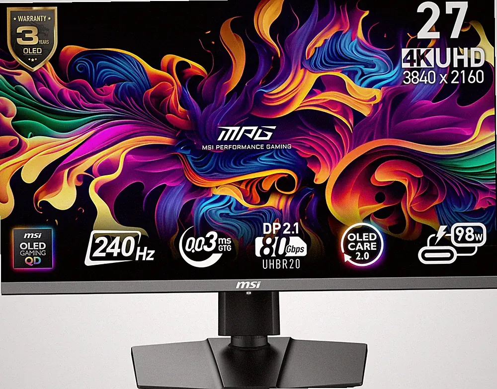 Gaming Monitor 27 Inch 4K QD OLED 240Hz 0.03ms MPG 272URX DCI-P3