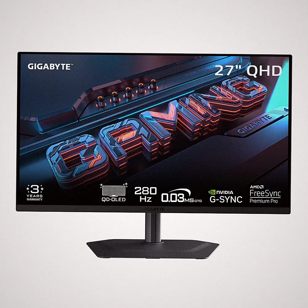 Gaming Monitor 27 QD OLED QHD AMD FreeSync Premium GIGABYTE MO27Q2A