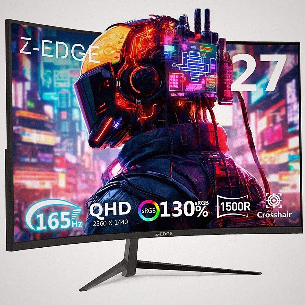 Gaming Monitor 27 QHD 1440P 165Hz Curved 1500R UG27Q Z Edge inch 144Hz