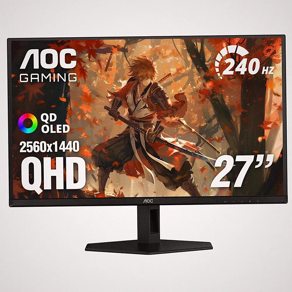 Gaming Monitor 27 QHD 240Hz QD OLED G SYNC Compatible AOC Q27GAZD NVIDIA