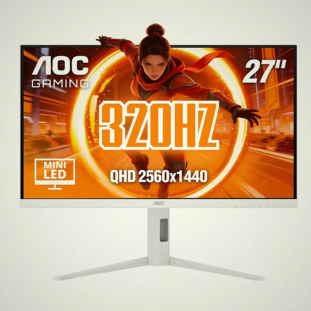 Gaming Monitor 27 QHD 320Hz Mini LED HDR1000 White AOC Q27G4SLM WS Inch