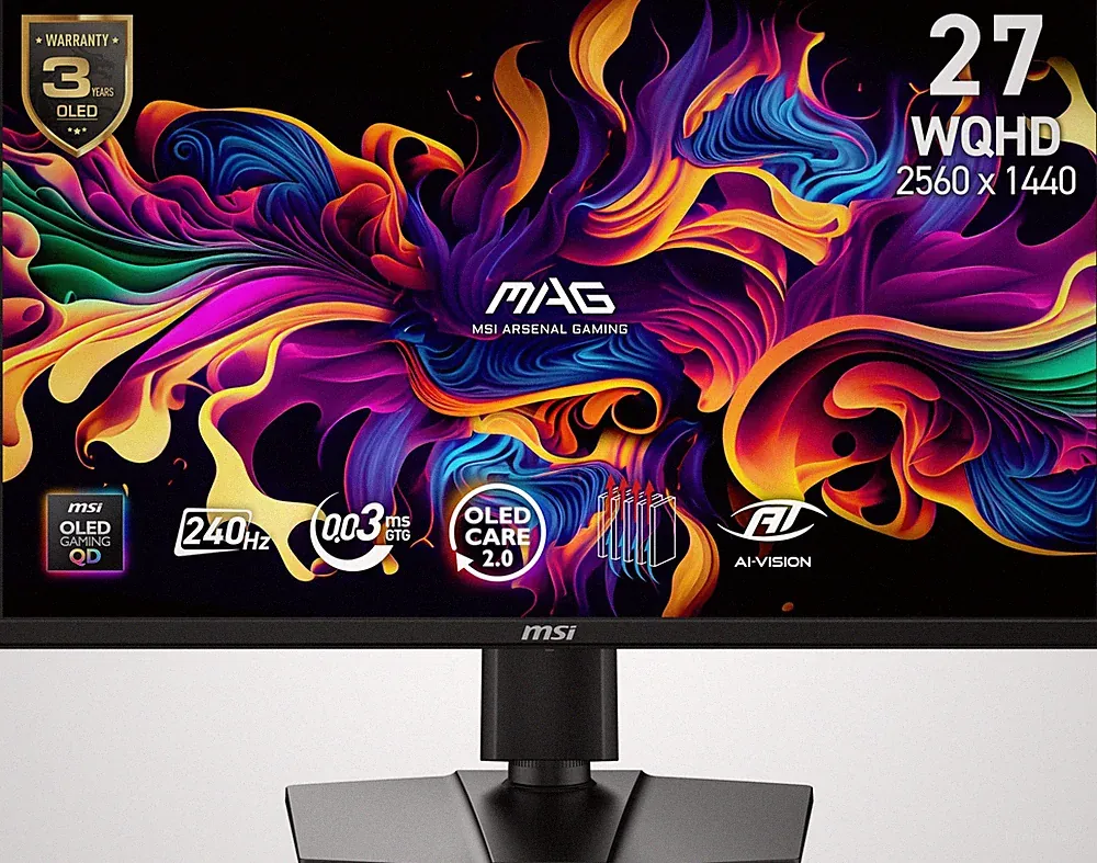 Gaming Monitor 27 WQHD 2560x1440 QD OLED 240Hz MAG 272QP MSI Adjustable