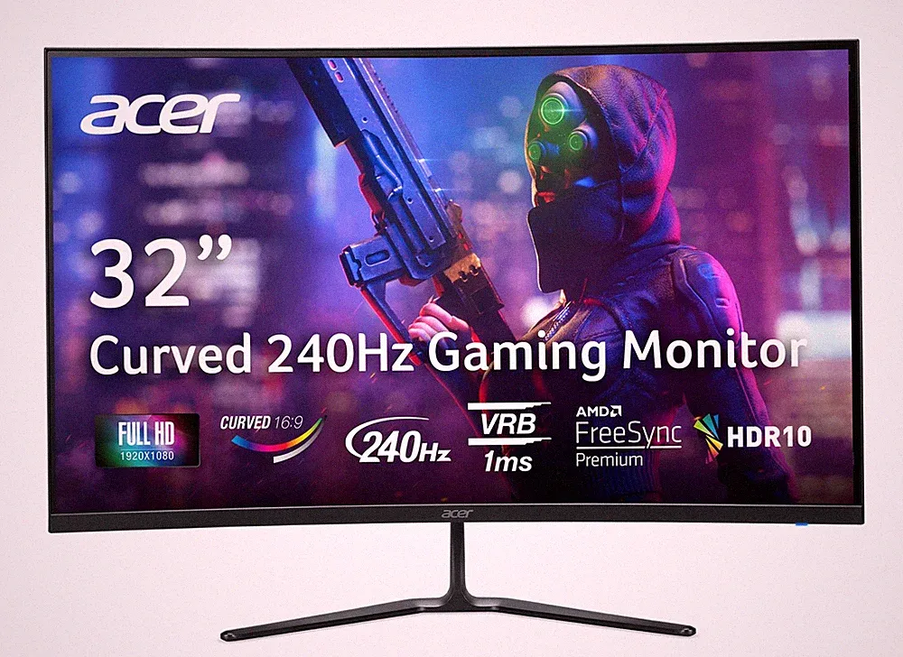 Gaming Monitor 31.5 FHD 1920x1080 240Hz 1500R Curved Acer Nitro ED320Q Inch VESA