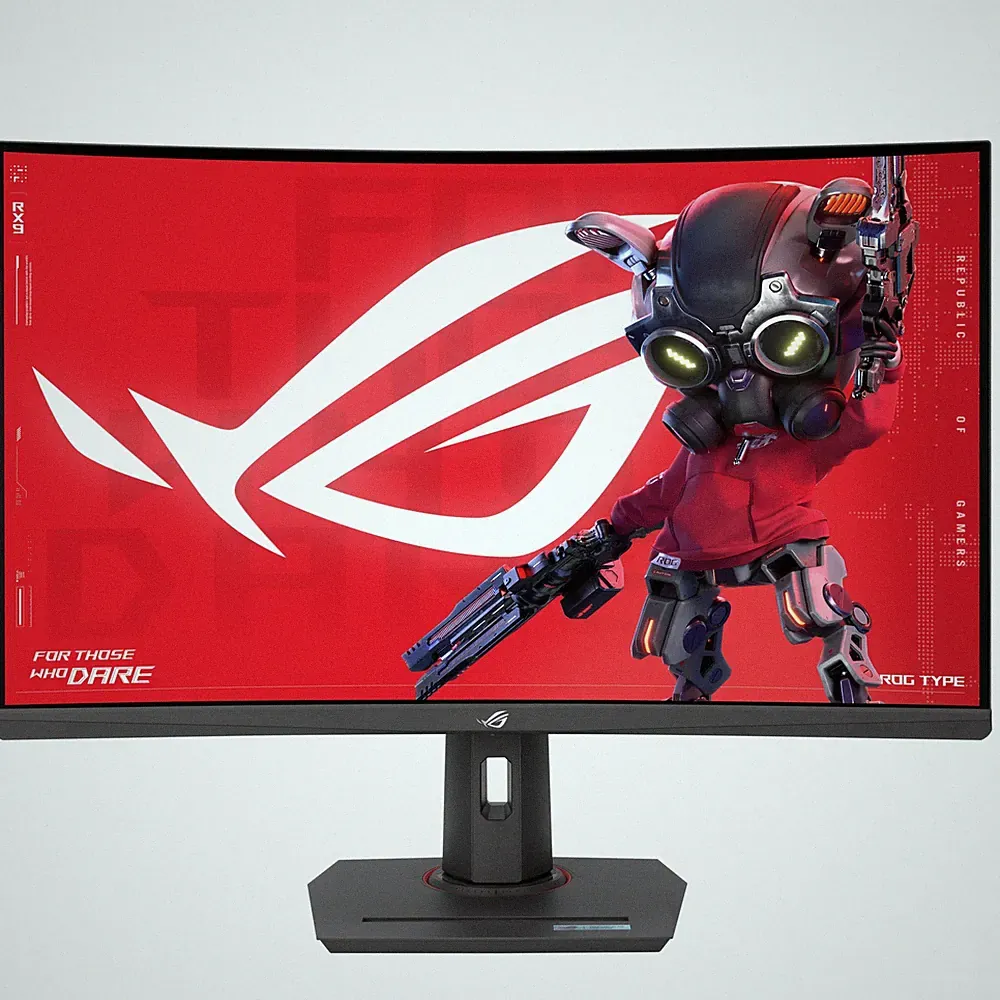 Gaming Monitor 32 1440P 180Hz 1ms Curved HDR USB C ASUS ROG Strix