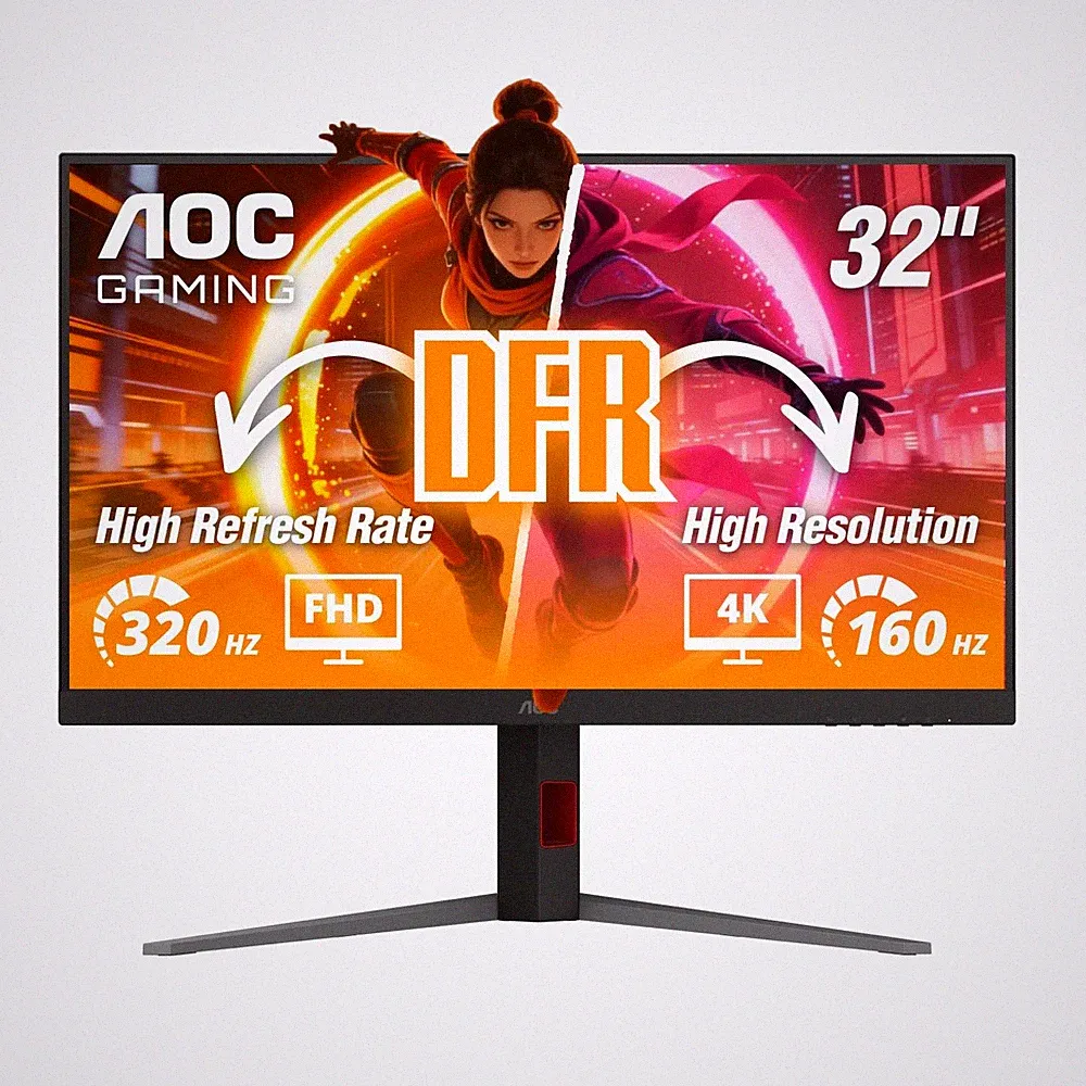 Gaming Monitor 32 4K IPS 320Hz G SYNC Compatible Black AOC U32G4 Dual LED