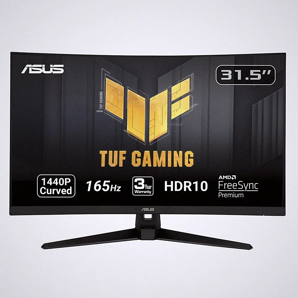 Gaming Monitor 32 Inch 1440p 165Hz HDR Curved ASUS TUF VG32VQ1B computer desktop