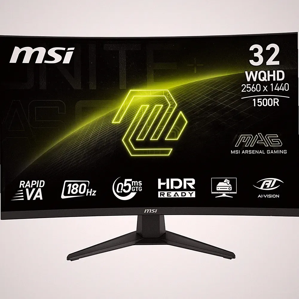 Gaming Monitor 32 Inch 2560 x 1440 QHD 180Hz FreeSync Black MAG 321CQF