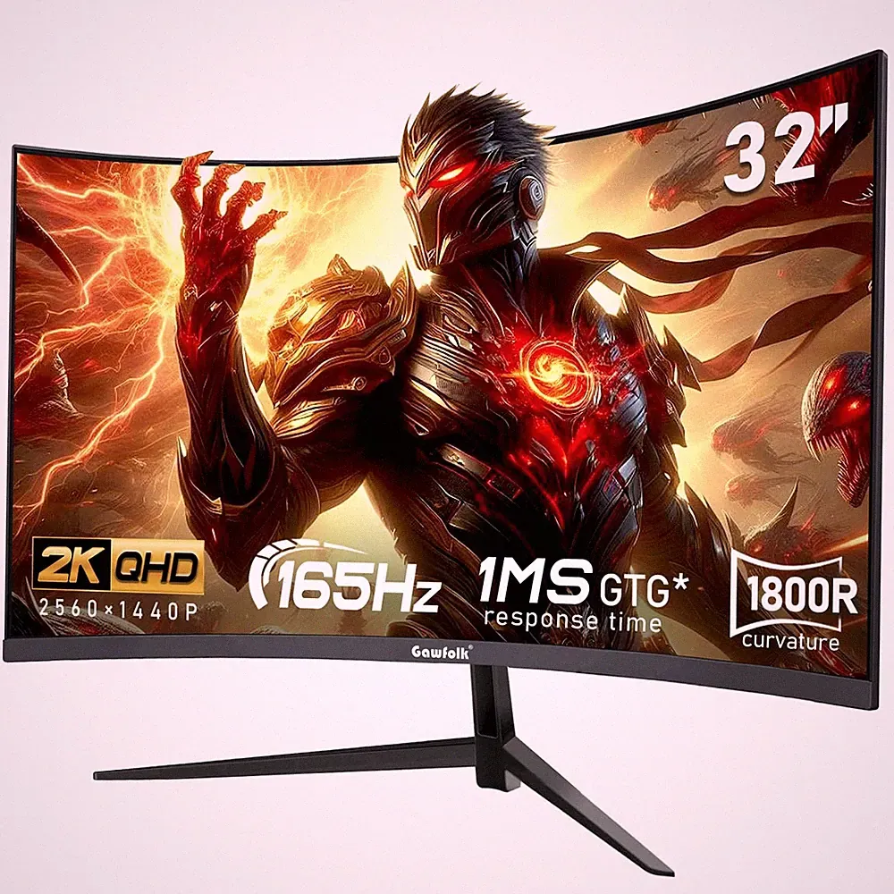 Gaming Monitor 32 inch 2K QHD 2560x1440 165Hz Curved GF320B Gawfolk QHD2560 LED