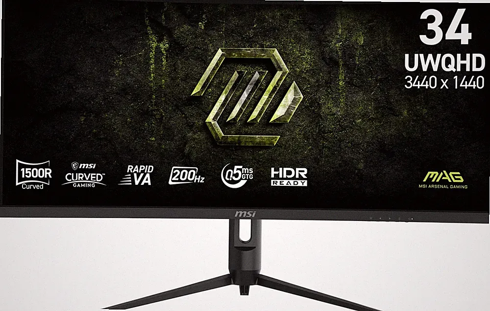 Gaming Monitor 34 3440x1440 200Hz AMD FreeSync HDR Black MAG 342CQRF 34-inch