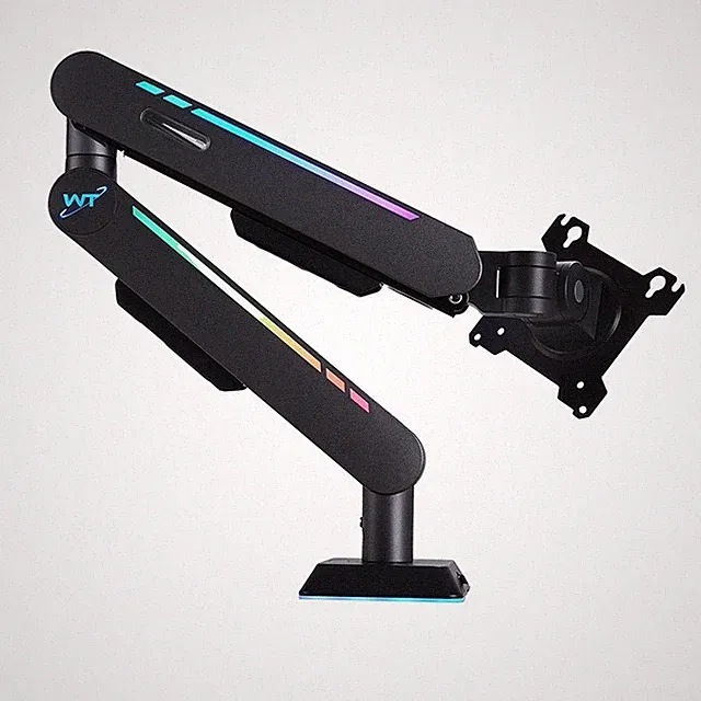 Gaming Monitor Arm Cold-Rolled Steel Ultrawide 32" Screen Mount RGB Light Stand